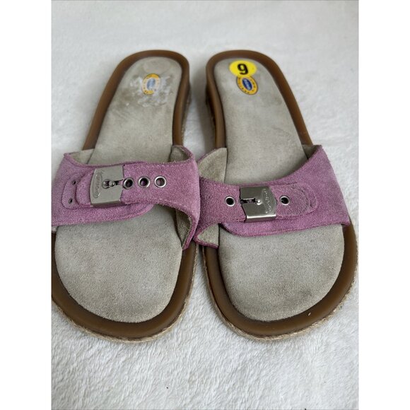 Dr. Scholls Pink Suede Slip-On Sandals With Adjustable Strap Size 9 - Picture 4 of 6